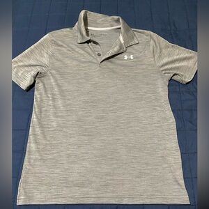 Youth L Grey Under Armour Polo